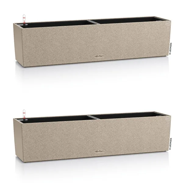 LECHUZA® Blumenkasten BALCONERA Stone 80 Sandbeige All-in-One x 2