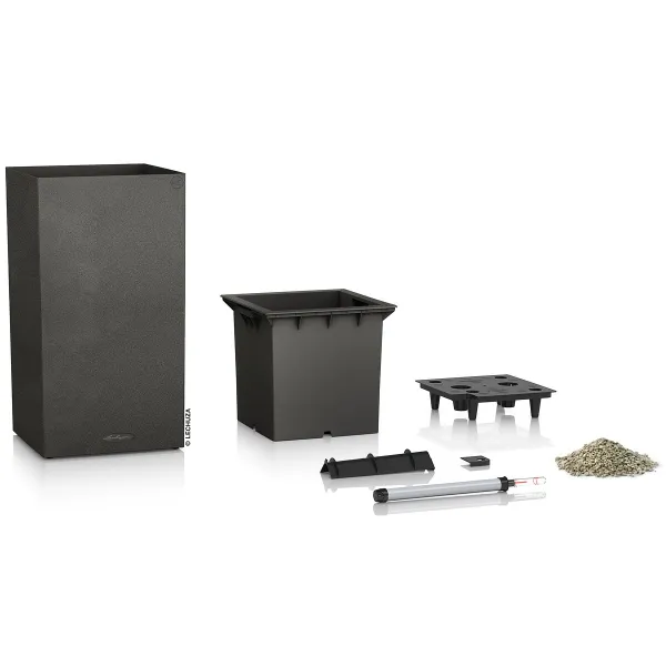 LECHUZA® CANTO Stone 40 Säule, All-in-One, graphitschwarz