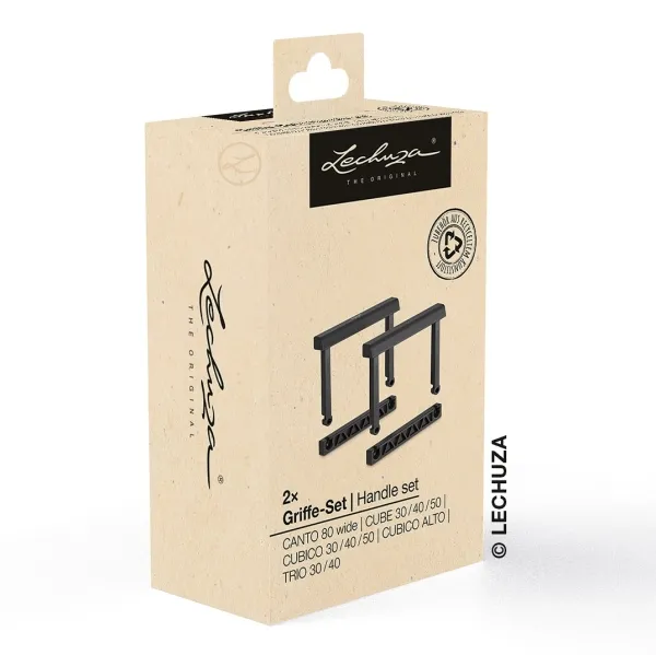 LECHUZA® Ersatzteil 2 Griffe-Sets für CUBICO 30/40/50 CUBE 30/40/50 CUBICO ALTO TRIO 30/40 & CANTO 80 wide