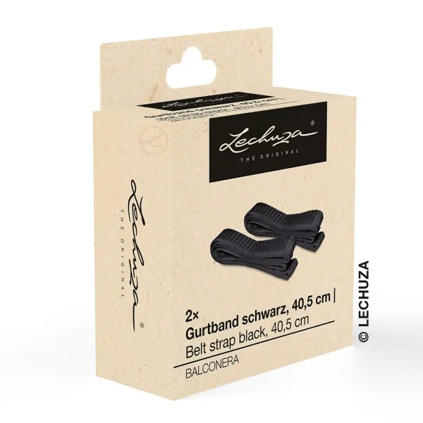 LECHUZA® Ersatzteil 2 Gurtbänder Schwarz 40,5 cm für Balkonkastenhalterung