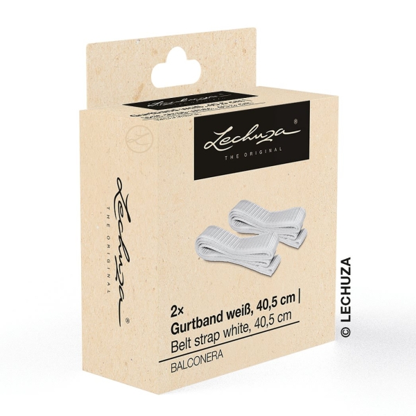 LECHUZA® Ersatzteil 2 Gurtbänder Weiß 40,5 cm für Balkonkastenhalterung