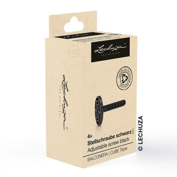 LECHUZA® Ersatzteil 4 Stellschrauben Schwarz für BALCONERA 50 / 80 CUBE Triple LECHUZA® Ersatzteil 4 Stellschrauben Schwarz für BALCONERA 50 / 80 CUBE Triple