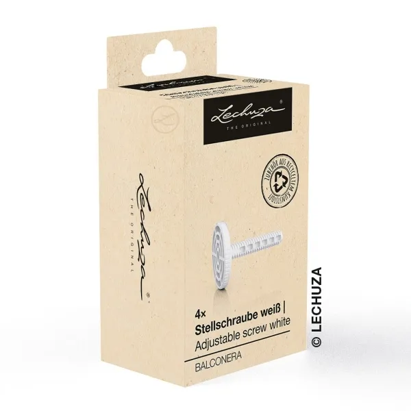 LECHUZA® Ersatzteil 4 Stellschrauben Weiß für BALCONERA 50 / 80 LECHUZA® Ersatzteil 4 Stellschrauben Weiß für BALCONERA 50 / 80