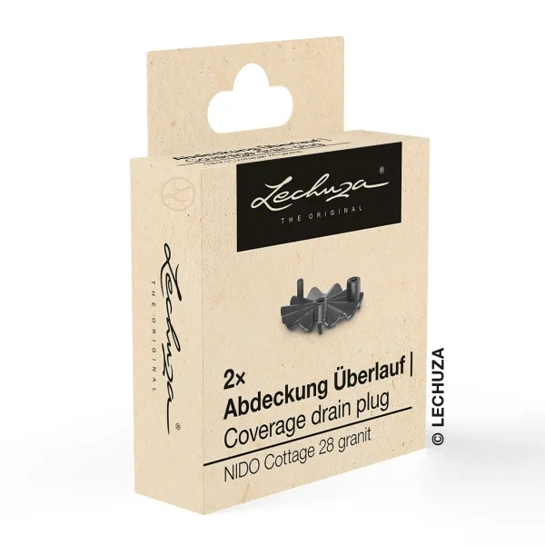LECHUZA® Ersatzteil Abdeckung Überlauf NIDO 28 granit (Inhalt für 2 Gefäße)