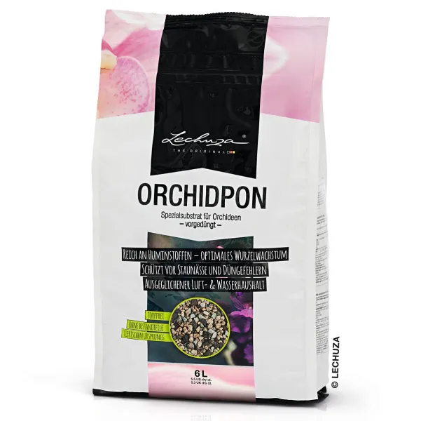 LECHUZA® Granulat ORCHIDPON nährstoffreiches Orchideensubstrat - 6 Liter x 3