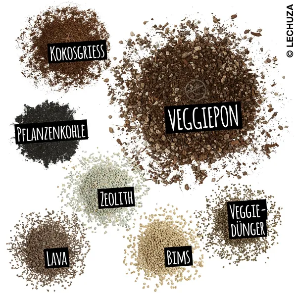 LECHUZA® Granulat VEGGIEPON nährstoffreiches Gemüsesubstrat - 12 Liter x 2