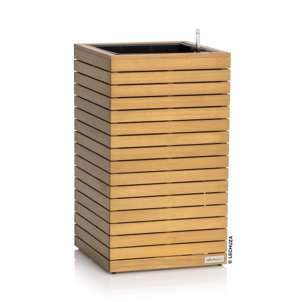 LECHUZA® PALO Natural Wood 45 high - Komplettset FSC 100 % Eukalyptus grandis