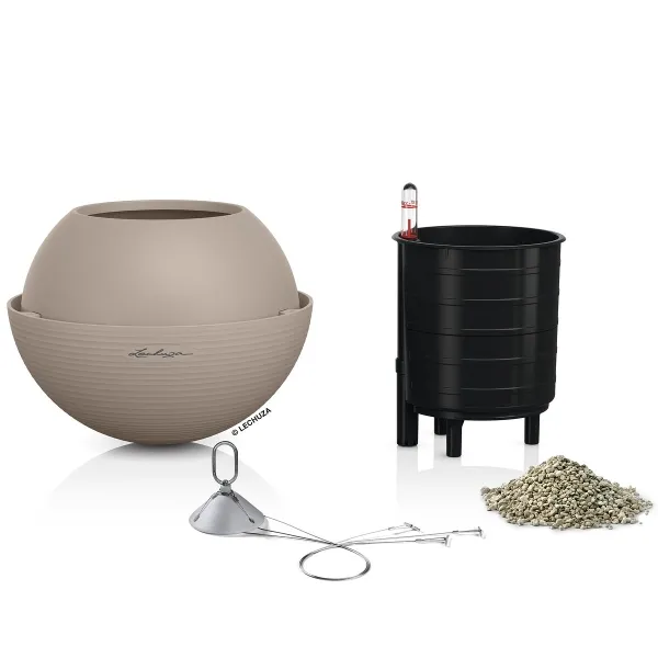 LECHUZA® Pflanzenampeln BOLA Color 23 Sandbraun All-in-One