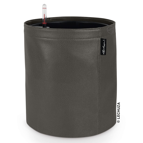 LECHUZA® Pflanzgefäße TRENDCOVER Kunstleder 32 Anthrazit grauschwarz All-in-One