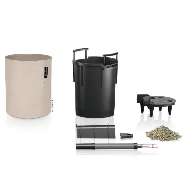 LECHUZA® Pflanzgefäße TRENDCOVER Kunstleder 23 Creme beige All-in-One