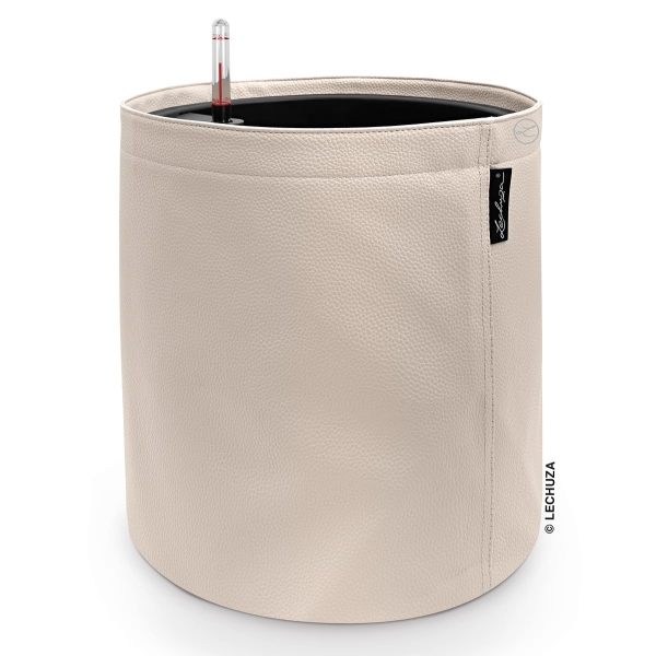 LECHUZA® Pflanzgefäße TRENDCOVER Kunstleder 32 Creme beige All-in-One