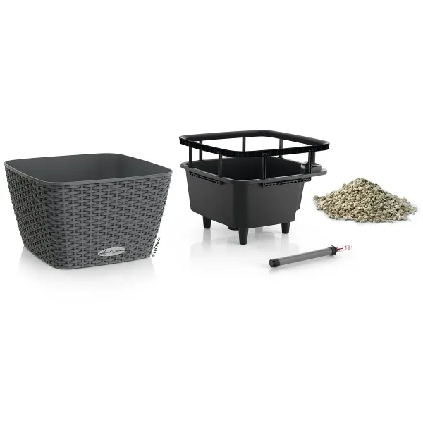LECHUZA® Pflanzgefäße BACINO Cottage 30 Granit All-in-One