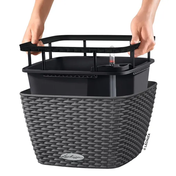 LECHUZA® Pflanzgefäße BACINO Cottage 30 Granit All-in-One