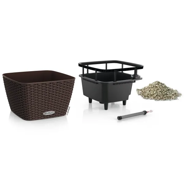 LECHUZA® Pflanzgefäße BACINO Cottage 30 Mokka All-in-One