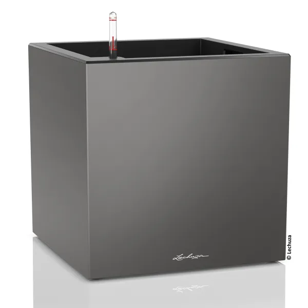 LECHUZA® Pflanzgefäße CANTO Premium 40 Low Würfel Anthrazit metallic matte Oberfläche All-in-One LECHUZA® Pflanzgefäße CANTO Premium 40 Low Würfel Anthrazit metallic matte Oberfläche All-in-One