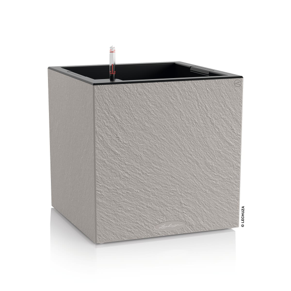 LECHUZA® Pflanzgefäße CANTO Slatestone 40 low Lichtgrau All-in-One