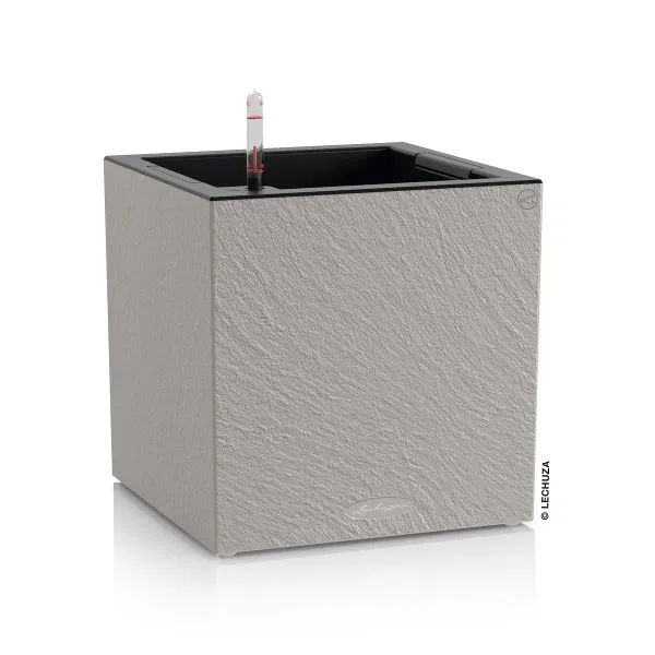 LECHUZA® Pflanzgefäße CANTO Slatestone 30 low Lichtgrau All-in-One