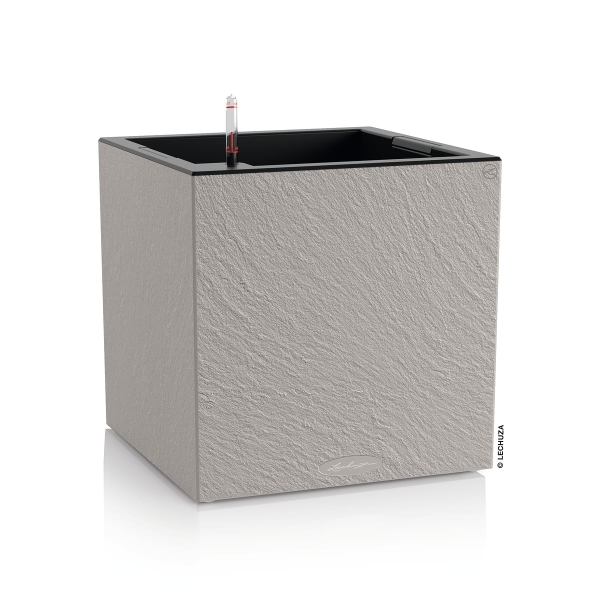 LECHUZA® Pflanzgefäße CANTO Slatestone 40 low Lichtgrau All-in-One