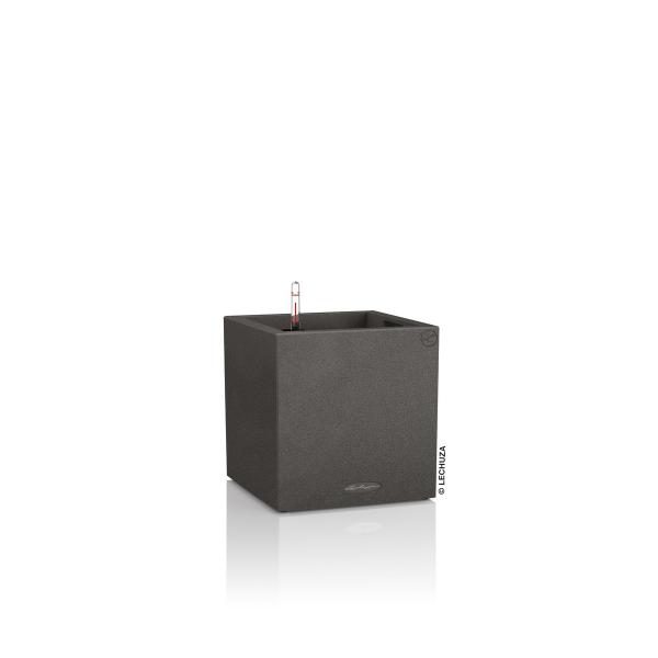 LECHUZA® Pflanzgefäße CANTO Stone 30 low Graphitschwarz All-in-One