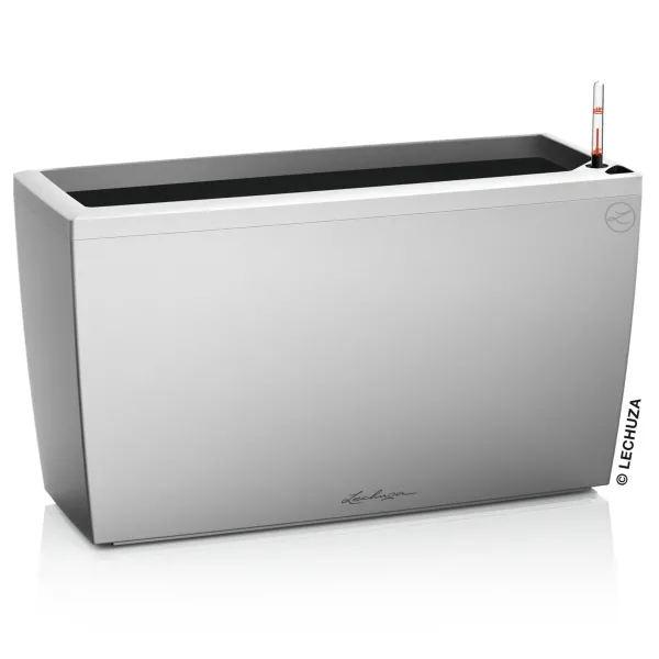 LECHUZA® Pflanzgefäße CARARO Silber metallic All-in-One