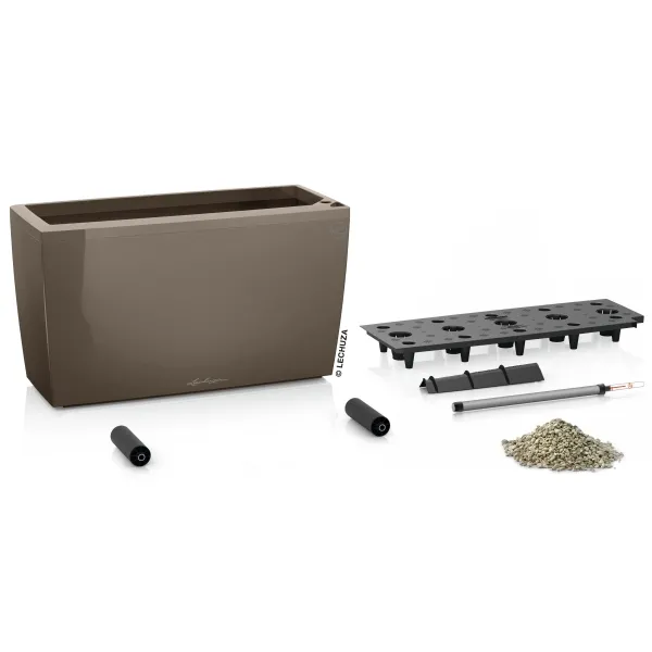 LECHUZA® Pflanzgefäße CARARO Taupe hochglänzend All-in-One