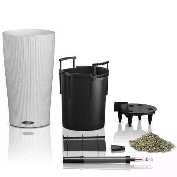 LECHUZA® Pflanzgefäße CILINDRO Color 23 Weiß All-in-One Set