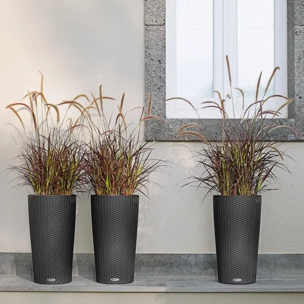 LECHUZA® Pflanzgefäße CILINDRO Cottage 32 Granit All-in-One Set