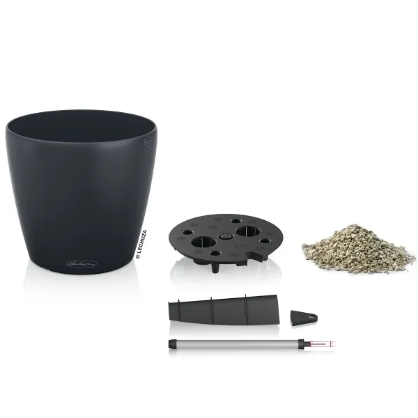 LECHUZA® Pflanzgefäße CLASSICO Color 35 Schiefergrau seidenmatt All-in-One