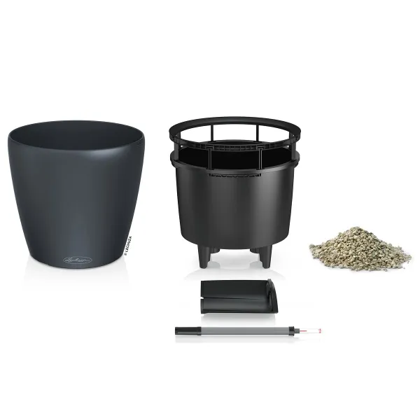 LECHUZA® Pflanzgefäße CLASSICO Color LS 43 Schiefergrau seidenmatt All-in-One