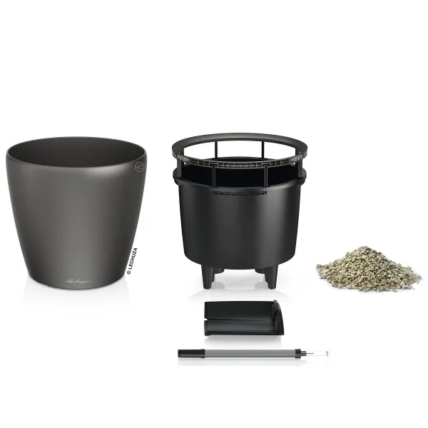 LECHUZA® Pflanzgefäße CLASSICO Premium LS 21 Anthrazit metallic All-in-One