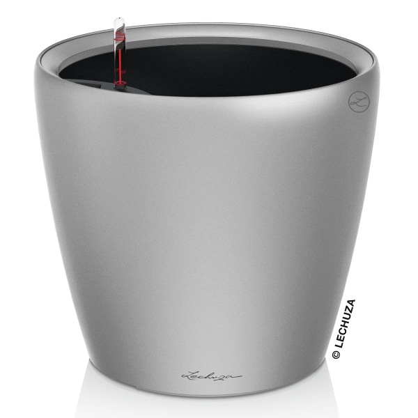 LECHUZA® Pflanzgefäße CLASSICO Premium LS 21 Siber metallic All-in-One