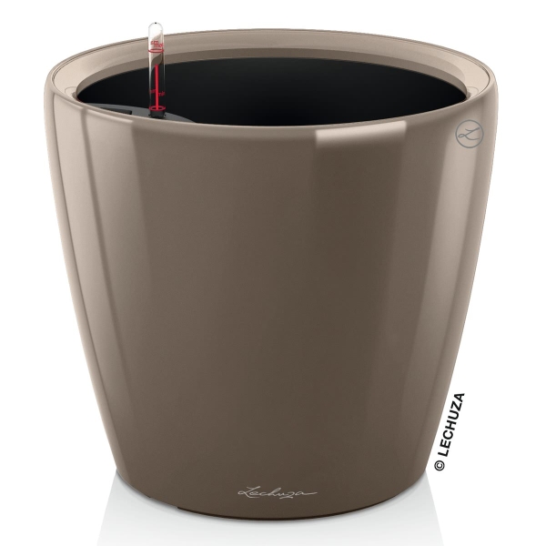 LECHUZA® Pflanzgefäße CLASSICO Premium LS 21 Taupe hochglänzend All-in-One