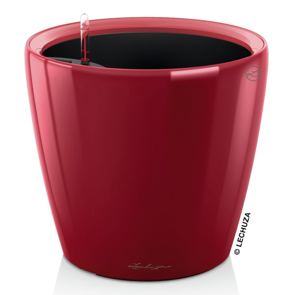 LECHUZA® Pflanzgefäße CLASSICO Premium LS 28 Scarlet rot hochglänzend All-in-One