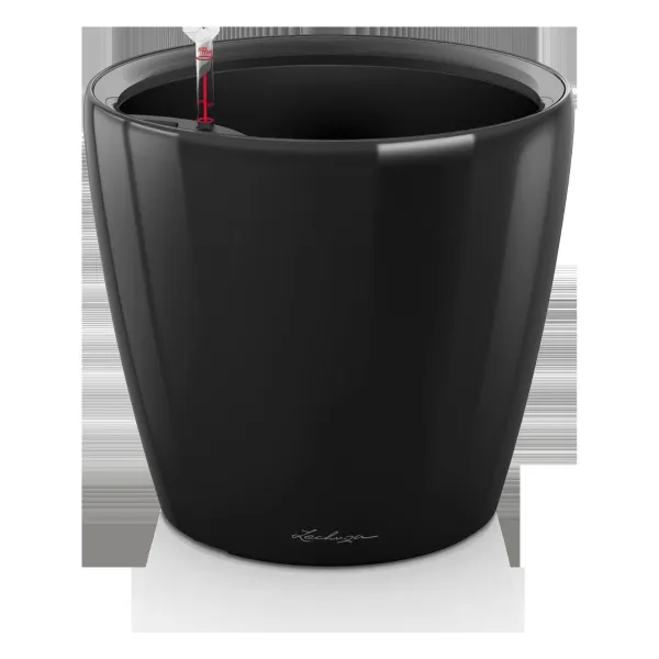 LECHUZA® Pflanzgefäße CLASSICO Premium LS 35 Schwarz hochglänzend All-in-One