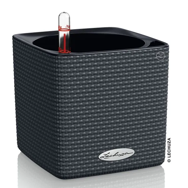 LECHUZA® Pflanzgefäße CUBE Color 14 Schiefergrau mit Dochtsystem LECHUZA® Pflanzgefäße CUBE Color 14 Schiefergrau mit Dochtsystem