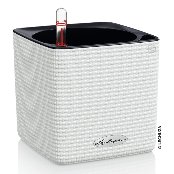 LECHUZA® Pflanzgefäße CUBE Color 14 Weiß mit Dochtsystem