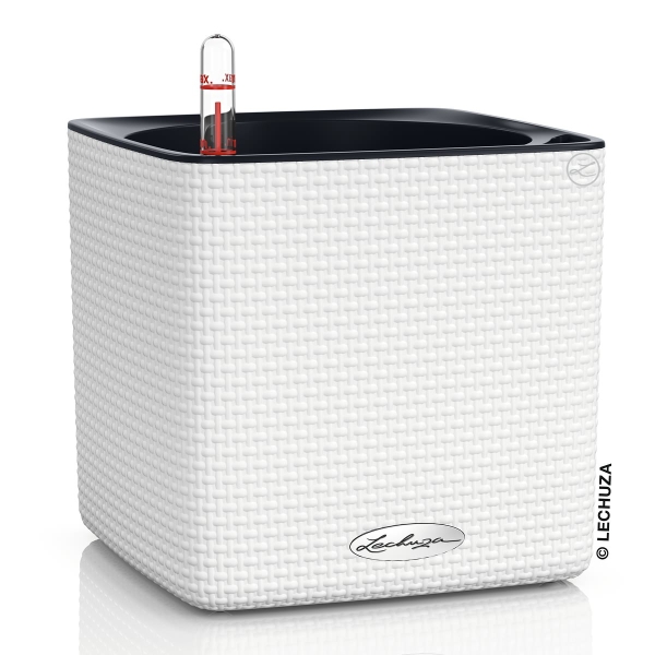 LECHUZA® Pflanzgefäße CUBE Color 16 Weiß mit Dochtsystem