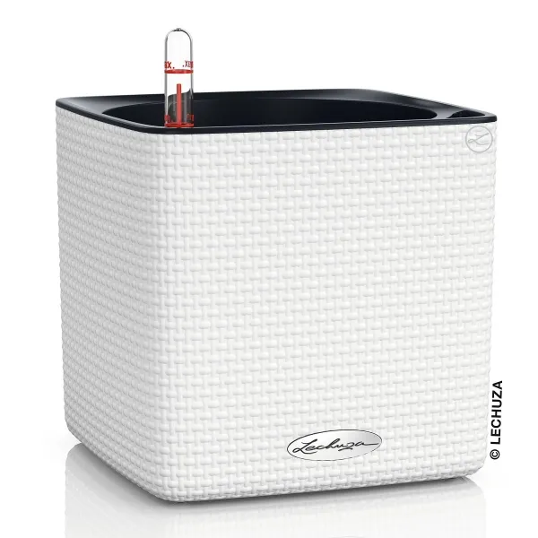 LECHUZA® Pflanzgefäße CUBE Color 16 Weiß mit Dochtsystem
