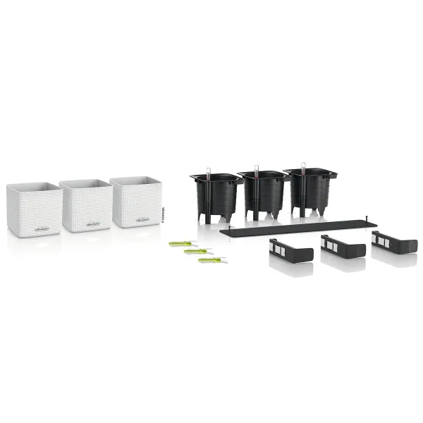 LECHUZA® Pflanzgefäße CUBE Color Green Wall Home Kit Weiß seidenmatt