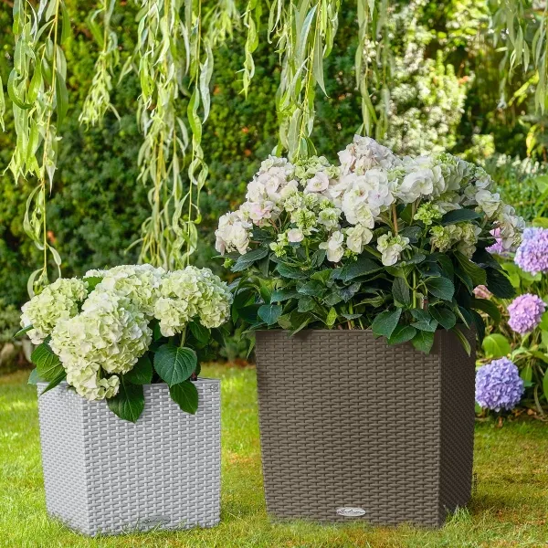 LECHUZA® Pflanzgefäße CUBE Cottage 40 Sandbraun All-in-One
