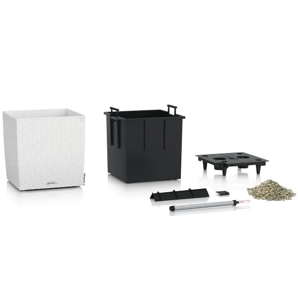 LECHUZA® Pflanzgefäße CUBE Cottage 40 Weiß All-in-One