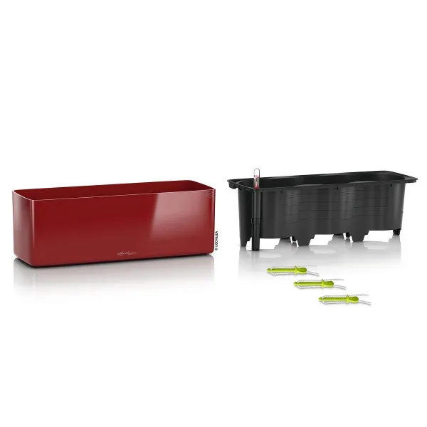 LECHUZA® Pflanzgefäße CUBE Glossy Triple Scarlet rot hochglänzend