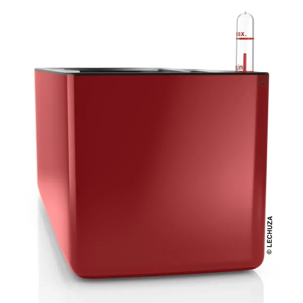 LECHUZA® Pflanzgefäße CUBE Glossy Triple Scarlet rot hochglänzend