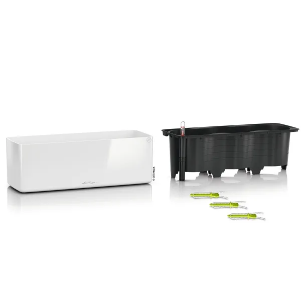 LECHUZA® Pflanzgefäße CUBE Glossy Triple Weiß hochglänzend