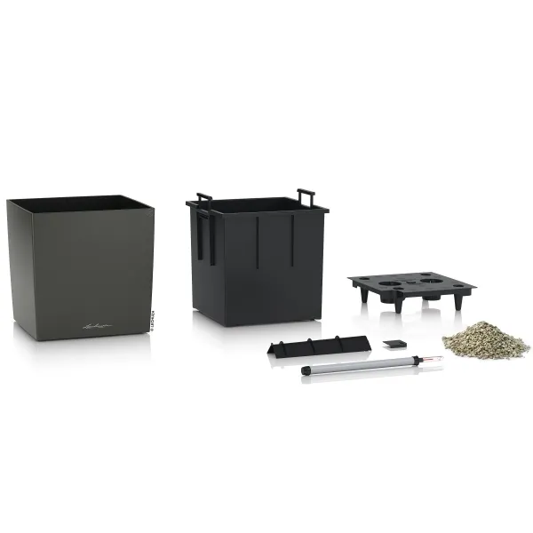 LECHUZA® Pflanzgefäße CUBE Premium 40 Anthrazit metallic All-in-One