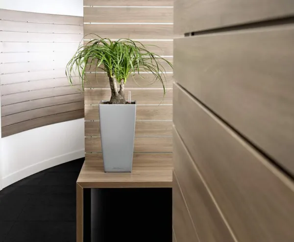 LECHUZA® Pflanzgefäße CUBICO 22 Weiß hochglänzend All-in-One