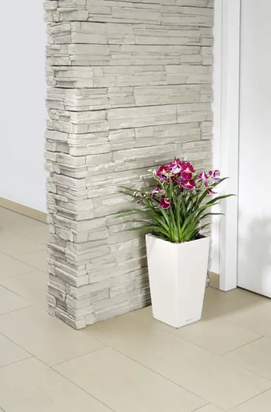 LECHUZA® Pflanzgefäße CUBICO 40 Weiß hochglänzend All-in-One