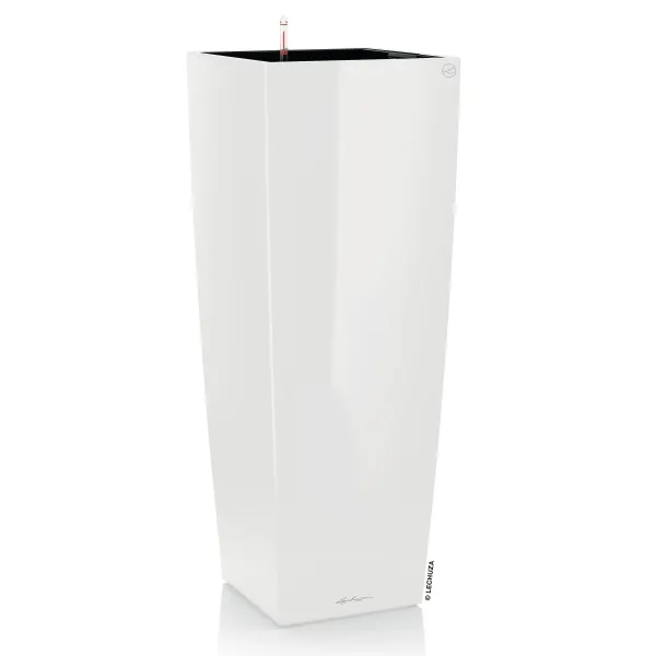LECHUZA® Pflanzgefäße CUBICO ALTO Premium 40 Weiß hochglanz All-in-One