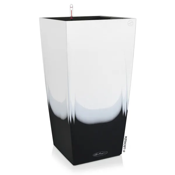 LECHUZA® Pflanzgefäße CUBICO Color 30 Cambio Black & White seidenmatt All-in-One