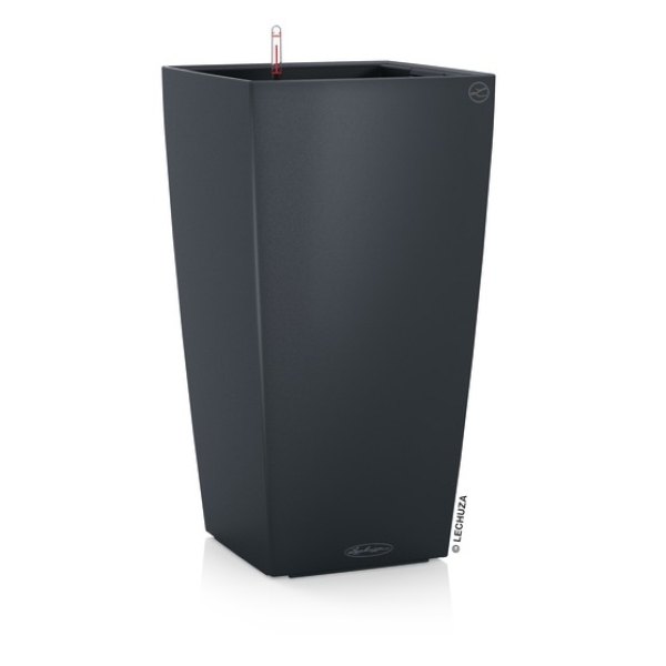 LECHUZA® Pflanzgefäße CUBICO Color 30 Schiefergrau seidenmatt All-in-One